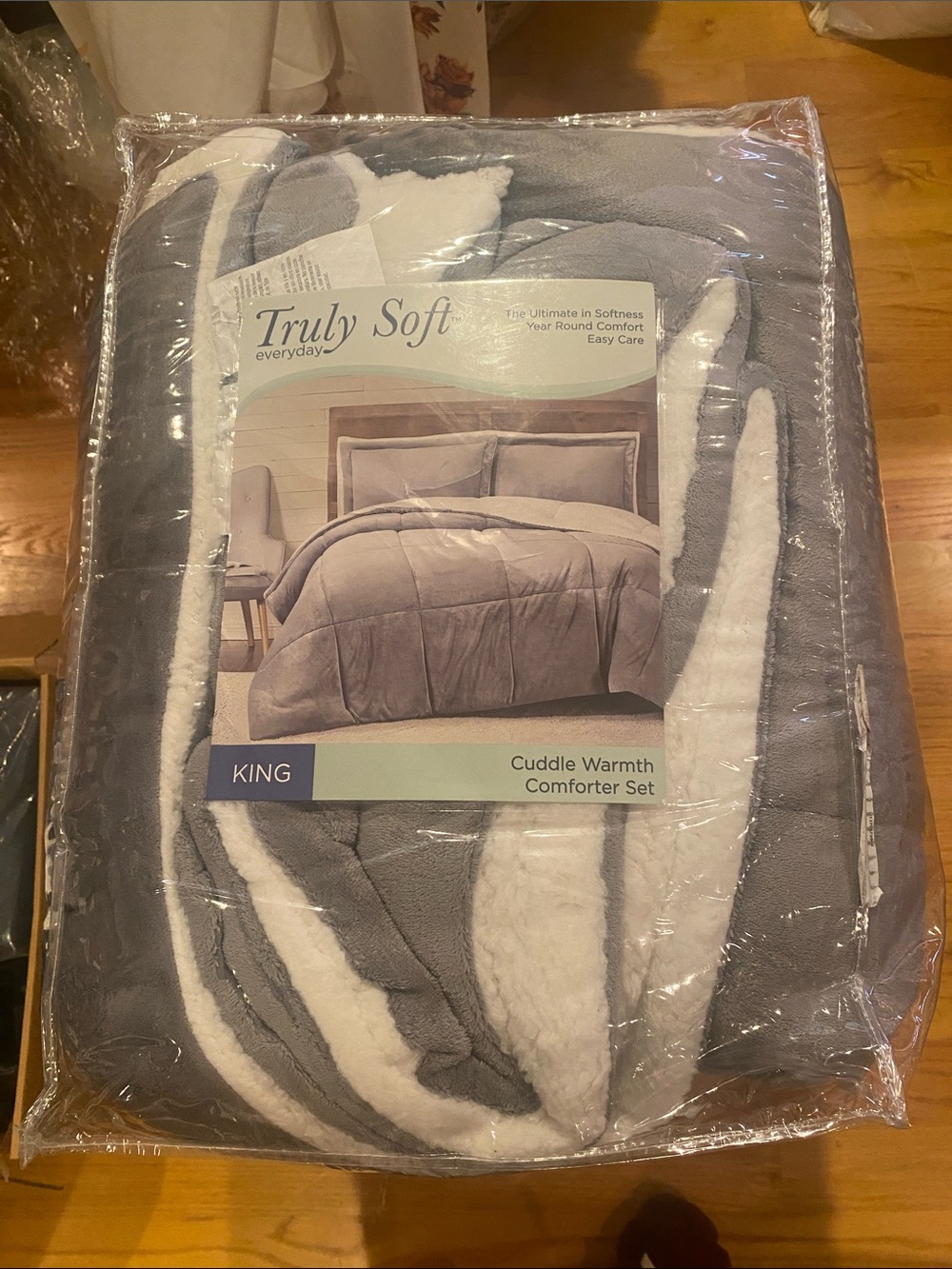 Truly Soft King Cuddle Warmth Comforter Set - Gray/White no offers
